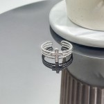 戒指女时尚复古十字架朋克暗黑个性开口指环小众ins冷淡风食指戒