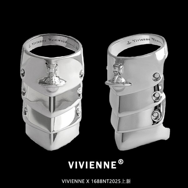 Vivienne盔甲戒指西太后NANA同款土星中古标盔甲关节戒薇薇安多层
