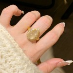 新中式葫芦铜钱仿玉髓戒指女轻奢高级感锆石尾戒指女小众设计指环