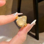 新中式葫芦铜钱仿玉髓戒指女轻奢高级感锆石尾戒指女小众设计指环