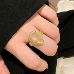新中式葫芦铜钱仿玉髓戒指女轻奢高级感锆石尾戒指女小众设计指环