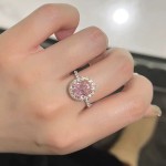 超闪鸽子蛋戒指女轻奢高级感轻奢食指戒小众设计开口可调节潮尾戒