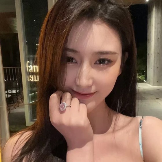 超闪鸽子蛋戒指女轻奢高级感轻奢食指戒小众设计开口可调节潮尾戒
