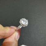 新中式仿冰透水沫玉戒指女简约鸽子蛋开口可调节指环高级感潮手饰