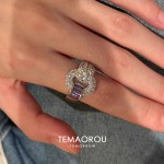 几何满钻圆环扣爆闪紫钻戒指女精致高级不易掉色指环食指戒指