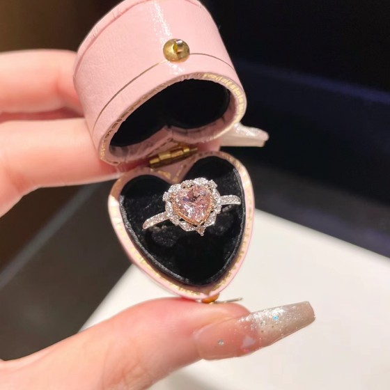 心爱月桂之心戒指女粉钻少女心在逃公主爱心项链百搭精致气质甜美