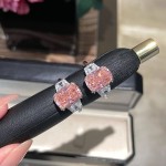 苏富比同款奢华重工仿真粉钻戒指大克拉冰花切肥长方高碳钻女戒