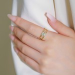 亚马逊爆款ins恶魔之眼戒指女跨境小众个性开口戒不掉色手饰批发