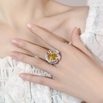 首饰珠宝新款戒指饰品彩宝鸟巢切粉钻高级感时尚欧美风女开口批发