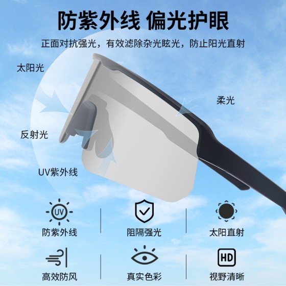 骑行眼镜户外运动自行车偏光防UV骑行墨镜防紫外线防风沙太阳眼镜