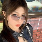 2026新款美式复古猫眼甜御风墨镜女凹造型太阳眼镜防紫外线包邮A