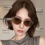2026时尚猫眼冷茶墨镜防晒高级感潮流太阳镜跨境百搭男复古眼镜F