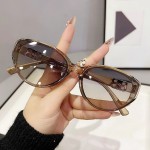 猫眼镜框太阳镜女士潮流防紫外线猫眼墨镜男复古个性大框遮阳眼镜
