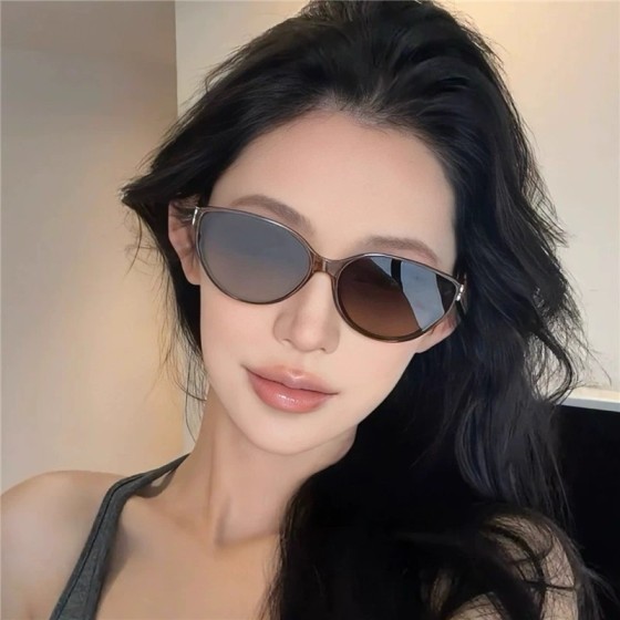 猫眼镜框太阳镜女士潮流防紫外线猫眼墨镜男复古个性大框遮阳眼镜