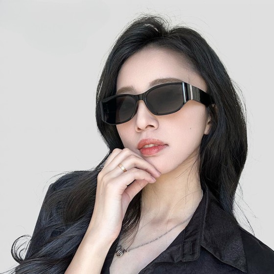 跨境防紫外线百搭太阳镜潮流曲面猫眼墨镜女款简约高级感太阳眼镜