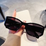 跨境防紫外线百搭太阳镜潮流曲面猫眼墨镜女款简约高级感太阳眼镜