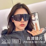高级感户外防风滑雪护目镜冬季骑行运动眼镜女凹造型防紫外线墨镜