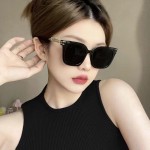 黑框墨镜女款方形大框太阳镜户外开车防紫外线金属链条太阳眼镜男