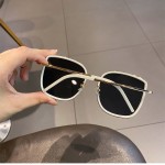 2025年新款白色凹造型墨镜大框大脸方形太阳眼镜女网红复古韩版潮