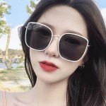 2025年新款白色凹造型墨镜大框大脸方形太阳眼镜女网红复古韩版潮