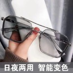 新款感光变色太阳镜男偏光高端时尚达人代发防紫外线墨镜高级感