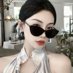 街拍防紫外线韩版开车复古太阳镜男女款韩版新款防晒批发猫眼墨镜