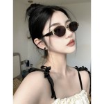 太阳镜女夏季新款欧美个性椭圆金属墨镜ins网红高级感大框眼镜男