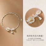 抖音直播新款十二月花神手链古风新中式手镯女高级时尚情人节礼物