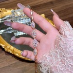 欧美跨境外贸专供几何椭圆手链女轻奢气质锆石手饰批发亚马逊热卖
