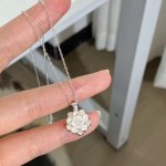新款碎银子莲花福牌手链女轻奢时尚百搭福运莲莲锁骨链套装批发
