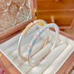 【精工】「花间棠」描金春樱金缕樱花手镯女手工开口手饰手环饰品