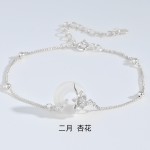s925纯银十二花神白玉髓平安扣手链女生新中式国风小清新春夏新款