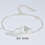 s925纯银十二花神白玉髓平安扣手链女生新中式国风小清新春夏新款