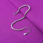 复古流行女式银脚链 服装银饰赠品 简约小麻绳子手链热卖厂家
