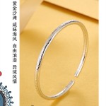 波西米亚手镯女细款圆形开口镯子女生夏季时尚简约实心手环饰品