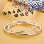 波西米亚手镯女细款圆形开口镯子女生夏季时尚简约实心手环饰品