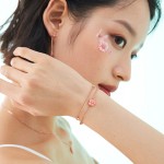 桃花手链女生轻奢小众2023年新款女士手镯生日七夕礼物送女友礼物