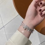 三生三世简约时尚手环轻奢小众设计年轻款手镯三环铃铛叶子