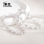 s925纯银曼塔玫瑰紫珍珠手链串珠高级感小众新中式香巴拉水晶钻球