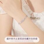 紫藤花双层手链女生轻奢珐琅花朵手环浪漫气质情人节日礼物送女友