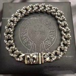CH潮牌S925标纯银高版本克羅心十字架手链宝剑男女粗细款手链饰品