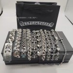CH潮牌S925标纯银高版本克羅心十字架手链宝剑男女粗细款手链饰品