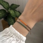 Miyuki小米珠黑白串珠友谊手绳简约波西米亚风女生小手链闺蜜礼物