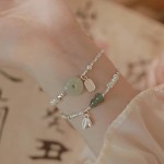 新款福禄平安新中式不规则碎银竹节女生手链仿玉葫芦复古国风手饰