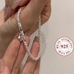 日韩版简约小众设计感手链女S字母重工粗链质感爱心形送闺蜜手环