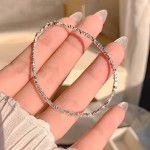 跨境精工品质碎银几两素链手串女轻奢气质高级感时尚百搭韩版手链