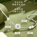 小杏运平安扣手链女生款碎银手镯首饰生日圣诞礼物送女友闺蜜手饰