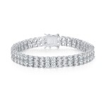 跨境商品欧美爆款嘻哈3MM镶锆石网球手链双排Tennisbracelet潮批