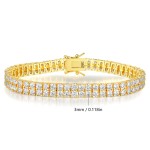 跨境商品欧美爆款嘻哈3MM镶锆石网球手链双排Tennisbracelet潮批