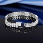 跨境商品欧美爆款嘻哈3MM镶锆石网球手链双排Tennisbracelet潮批